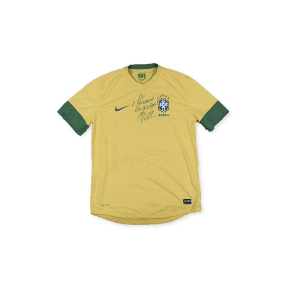 Pelé a signé le maillot de football du Brésil. Cadre supérieur