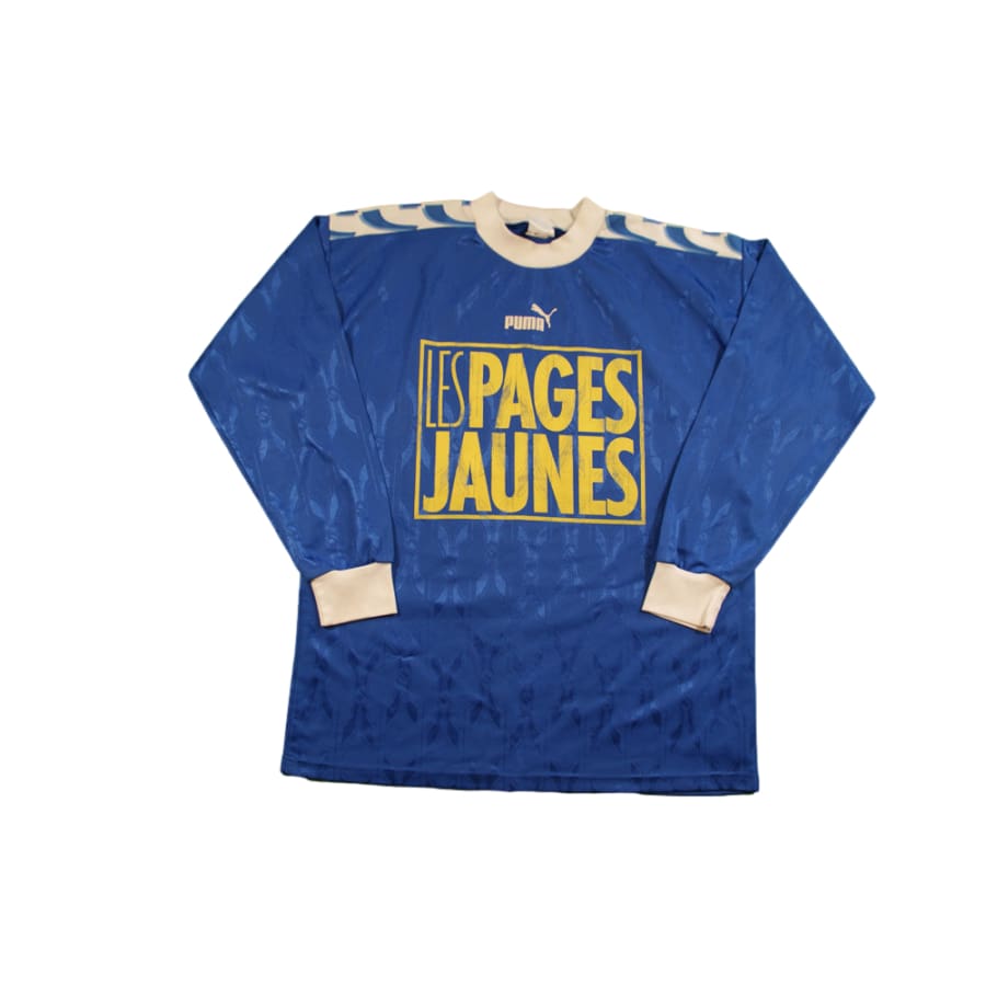 Maillot rugby ADIDAS vintage bleu jaune années 90 shirt