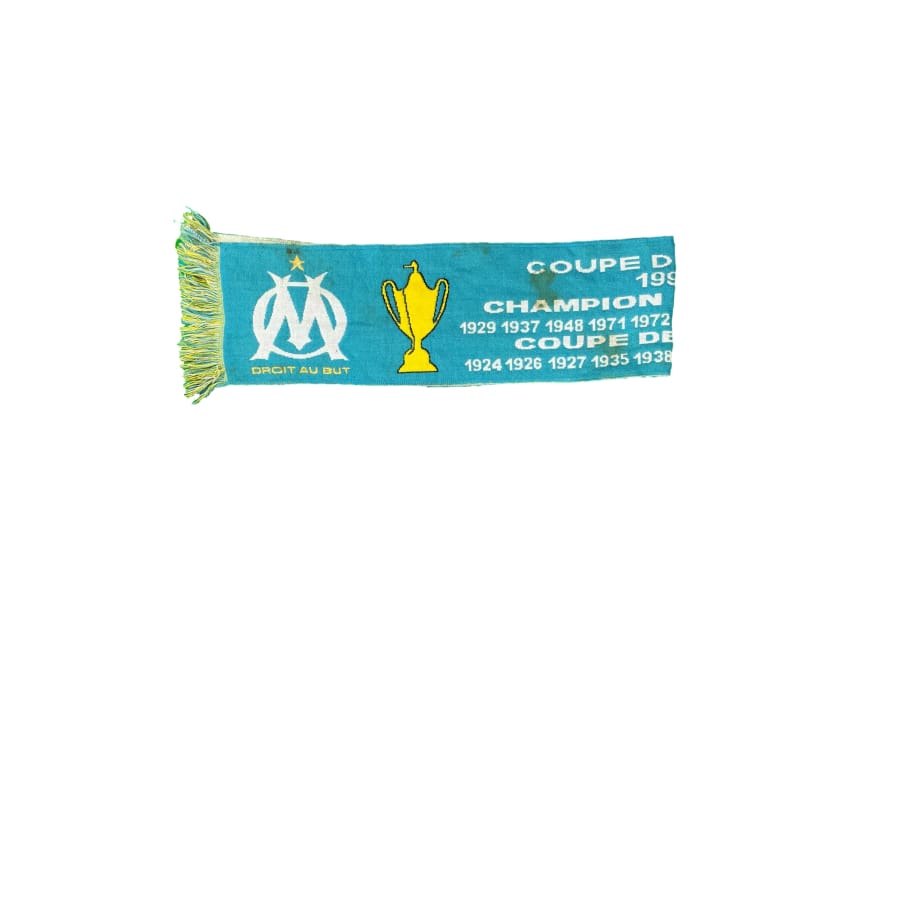 Lot De 4 écharpes Supporter OM Olympique Marseille Vintage - Bleu Et Blanc, Taille Unique