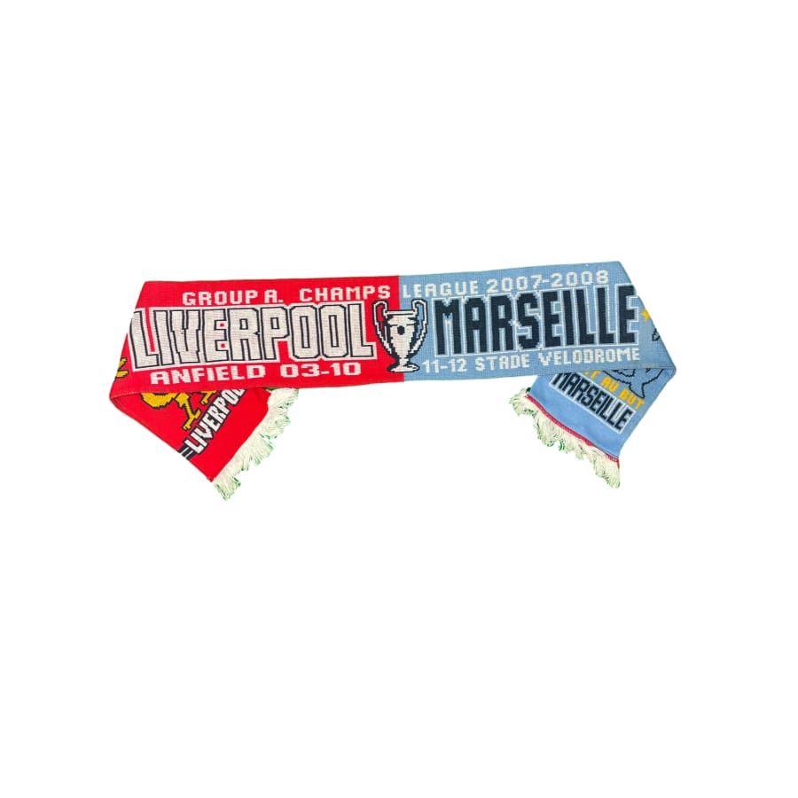 Echarpe vintage football Liverpool-Marseille saison 2007-2008 - Produit supporter - FC Liverpool