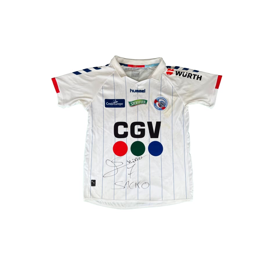 Maillot collector extérieur Strasbourg dédicacé saison 2016-2017 - Hummel - RC Strasbourg Alsace