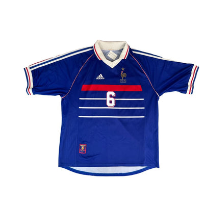 Maillot domicile collector Equipe de France #6 Djorkaeff saison 1998-1999 - Adidas - Equipe de France