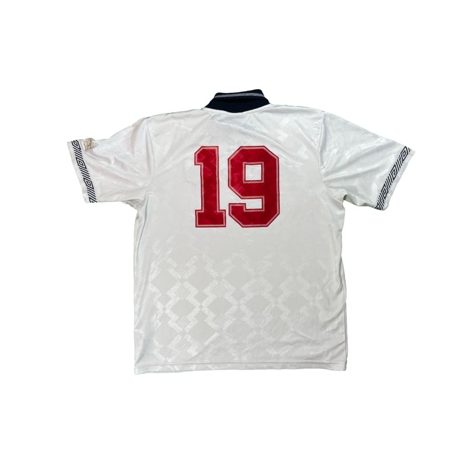 Maillot football vintage Angleterre #19 domicile saison 1990-1991 - Umbro - Angleterre