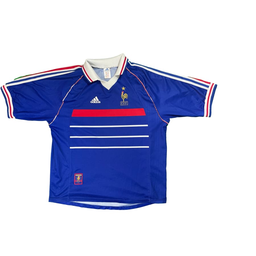 Maillot football vintage domicile Equipe de France #10 Zidane saison 1998 - 1999 - Adidas