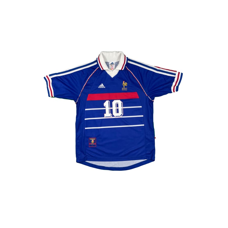 Maillot football vintage domicile Equipe de France #10 Zidane saison 1998-1999 - Adidas - Equipe de France