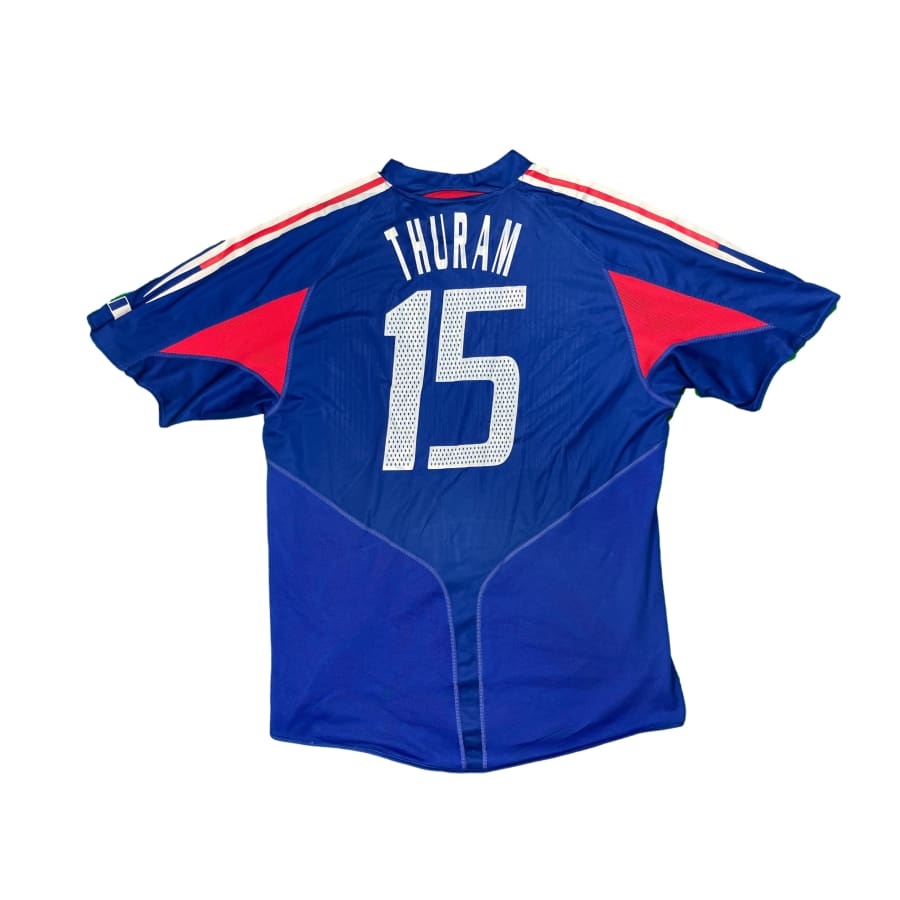 Maillot football vintage domicile Equipe de France #15 Thuram saison 2004-2005 - Adidas - Equipe de France