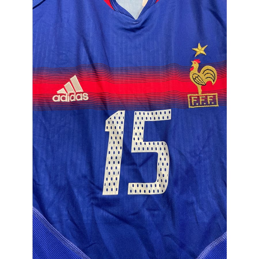 Maillot football vintage domicile Equipe de France #15 Thuram saison 2004-2005 - Adidas - Equipe de France