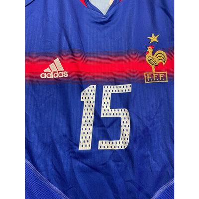 Maillot football vintage domicile Equipe de France #15 Thuram saison 2004-2005 - Adidas - Equipe de France