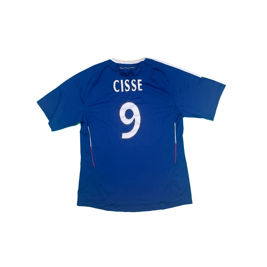 Maillot football vintage domicile Equipe de France #9 Cissé saison 2010-2011 - Adidas - Equipe de France