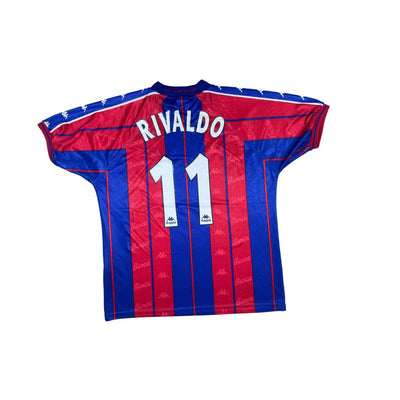 Maillot football vintage domicile FC Barcelone #11 Rivaldo saison 1997-1998 - Kappa - Barcelone