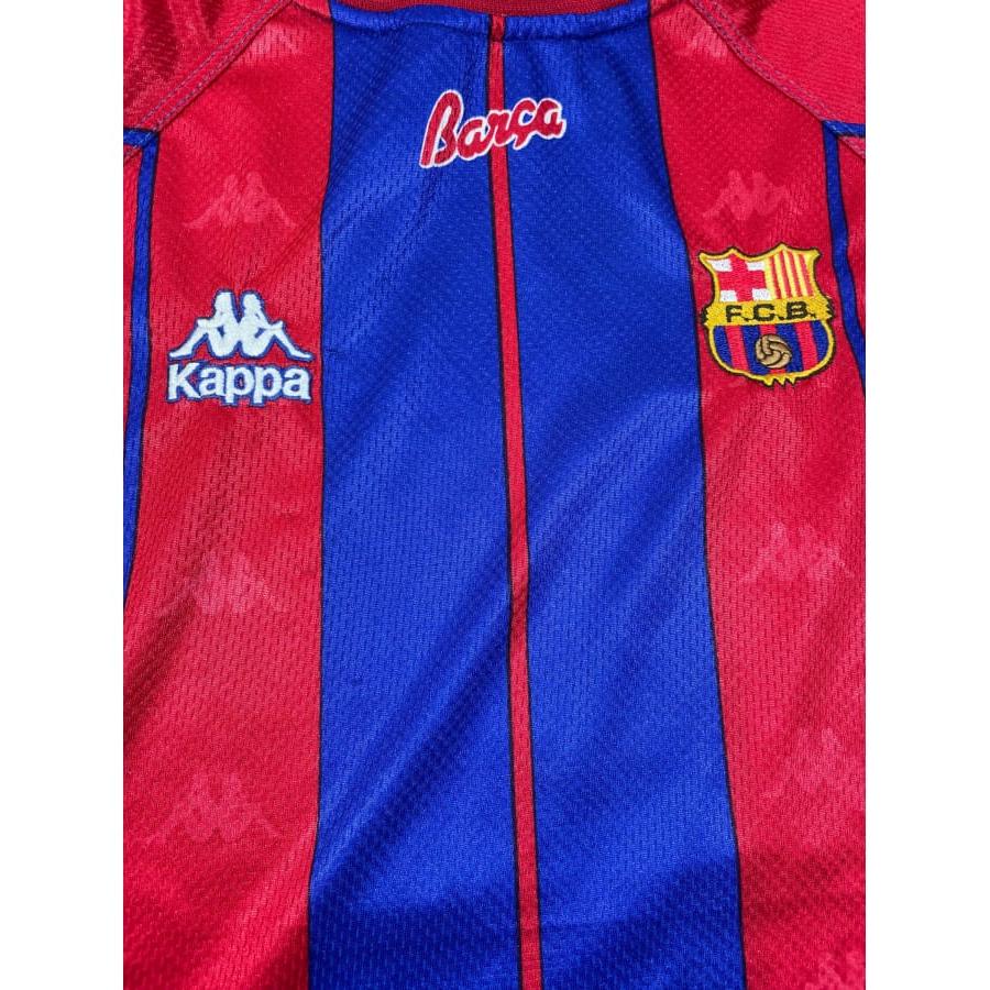 Maillot football vintage domicile FC Barcelone #11 Rivaldo saison 1997-1998 - Kappa - Barcelone
