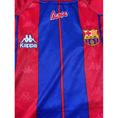 Maillot football vintage domicile FC Barcelone #11 Rivaldo saison 1997-1998 - Kappa - Barcelone