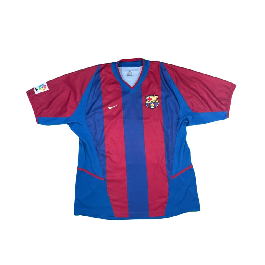 Maillot football vintage domicile FC Barcelone #34 Iniesta saison 2002-2003 - Nike - Barcelone