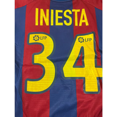 Maillot football vintage domicile FC Barcelone #34 Iniesta saison 2002-2003 - Nike - Barcelone