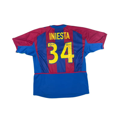 Maillot football vintage domicile FC Barcelone #34 Iniesta saison 2002-2003 - Nike - Barcelone