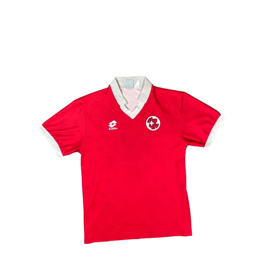 Maillot De Foot Suisse 1994-1996 Lotto Rouge - Taille XL Homme, Occasion Bon état