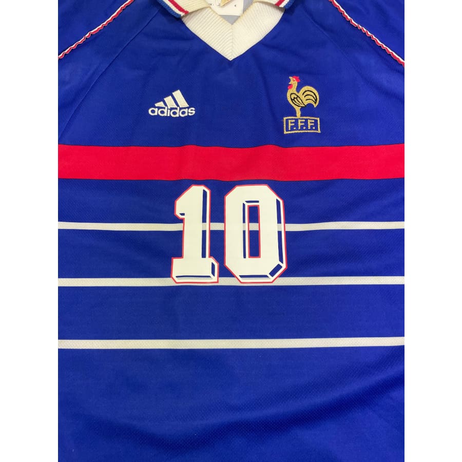 Maillot football vintage Equipe de France #10 Zidane domicile saison 1998-1999 - Adidas - Equipe de France