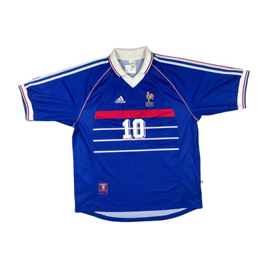 Maillot football vintage Equipe de France #10 Zidane domicile saison 1998-1999 - Adidas - Equipe de France