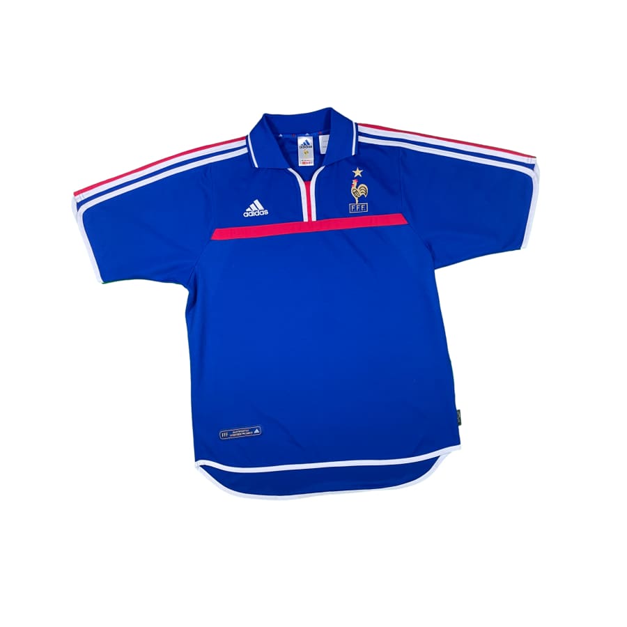 Maillot football vintage Equipe de France #10 Zidane domicile saison 2000-2001 - Adidas - Equipe de France