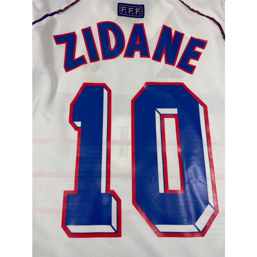 Maillot football vintage Equipe de France #10 Zidane extérieur saison 1998-1999 - Adidas - Equipe de France