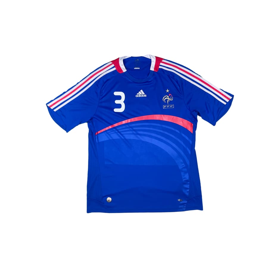 Maillot football vintage Equipe de France #3 Abidal domicile 2008-2009 - Adidas - Equipe de France