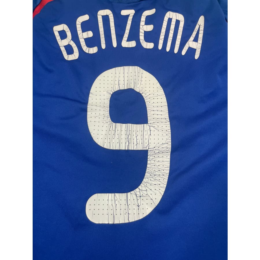 Maillot football vintage Equipe de France #9 Benzema domicile saison - Adidas - Equipe de France
