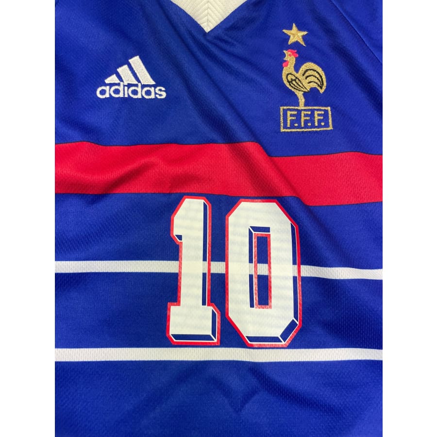 Maillot football vintage Equipe de France domicile #10 Zidane saison 1998-1999 - Adidas - Equipe de France