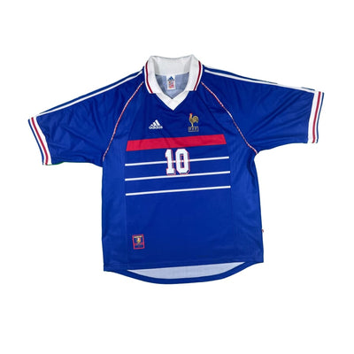 Maillot football vintage Equipe de France domicile #10 Zidane saison 1998-1999 - Adidas - Equipe de France