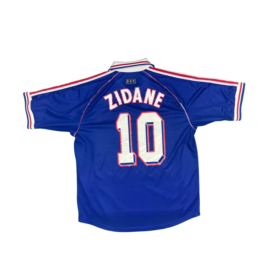 Maillot football vintage Equipe de France domicile #10 Zidane saison 1998-1999 - Adidas - Equipe de France