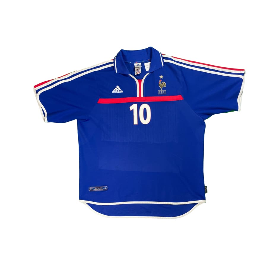 Maillot Adidas Football FFF Equipe De France Home Vintage Zidane 2000 01 L Maillot Adidas Football FFF Equipe De France Home Vintage Zidane 2000 01 L