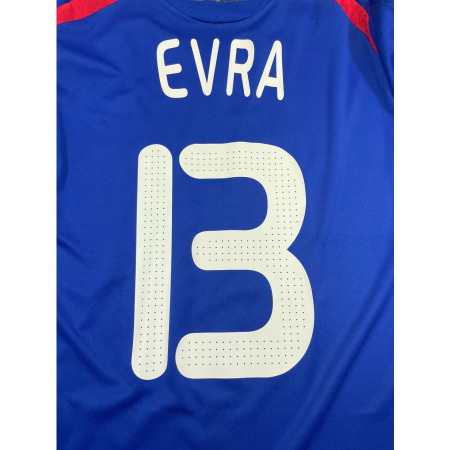 Maillot football vintage Equipe de France domicile #13 Evra saison 2008-2009 - Adidas - Equipe de France