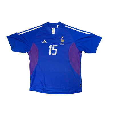 Maillot football vintage Equipe de France domicile #15 Thuram saison 2002-2003 - Adidas - Equipe de France