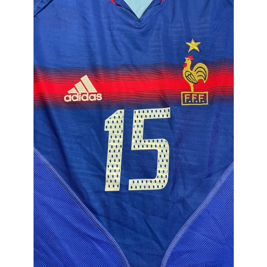 Maillot football vintage Equipe de France domicile #15 Thuram saison 2004-2005 - Adidas - Equipe de France