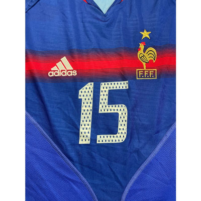 Maillot football vintage Equipe de France domicile #15 Thuram saison 2004-2005 - Adidas - Equipe de France