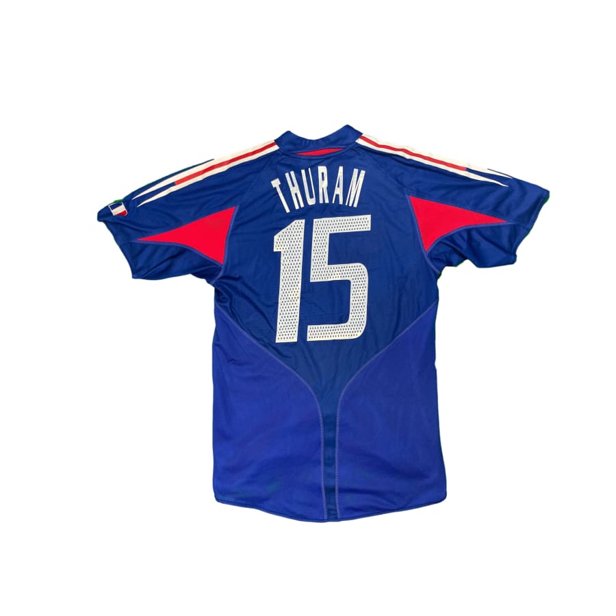 Maillot football vintage Equipe de France domicile #15 Thuram saison 2004-2005 - Adidas - Equipe de France