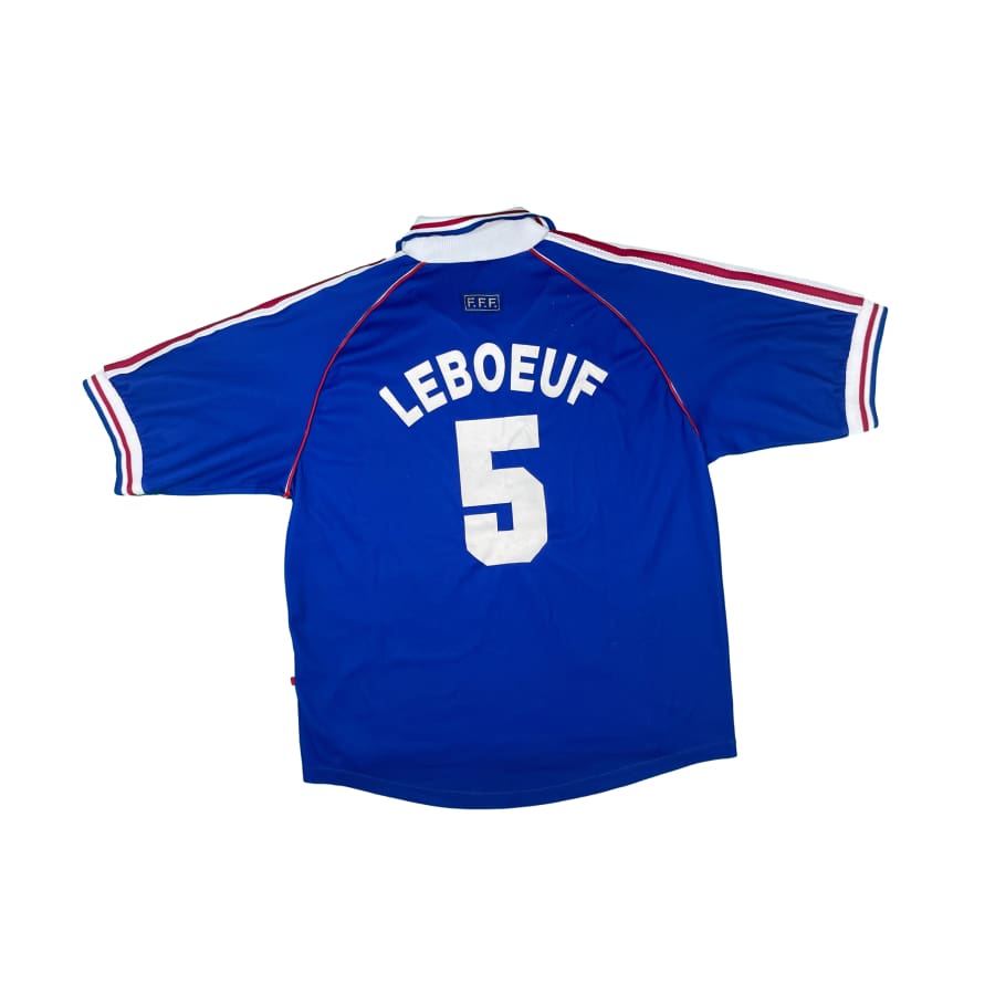 Maillot football vintage Equipe de France domicile #6 Leboeuf saison 1998-1999 - Adidas - Equipe de France