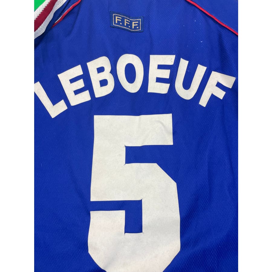 Maillot football vintage Equipe de France domicile #6 Leboeuf saison 1998-1999 - Adidas - Equipe de France