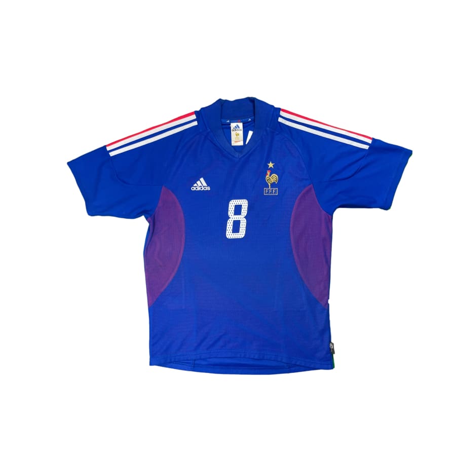 Maillot football vintage Equipe de France domicile #8 Desailly saison 2002-2003 - Adidas - Equipe de France