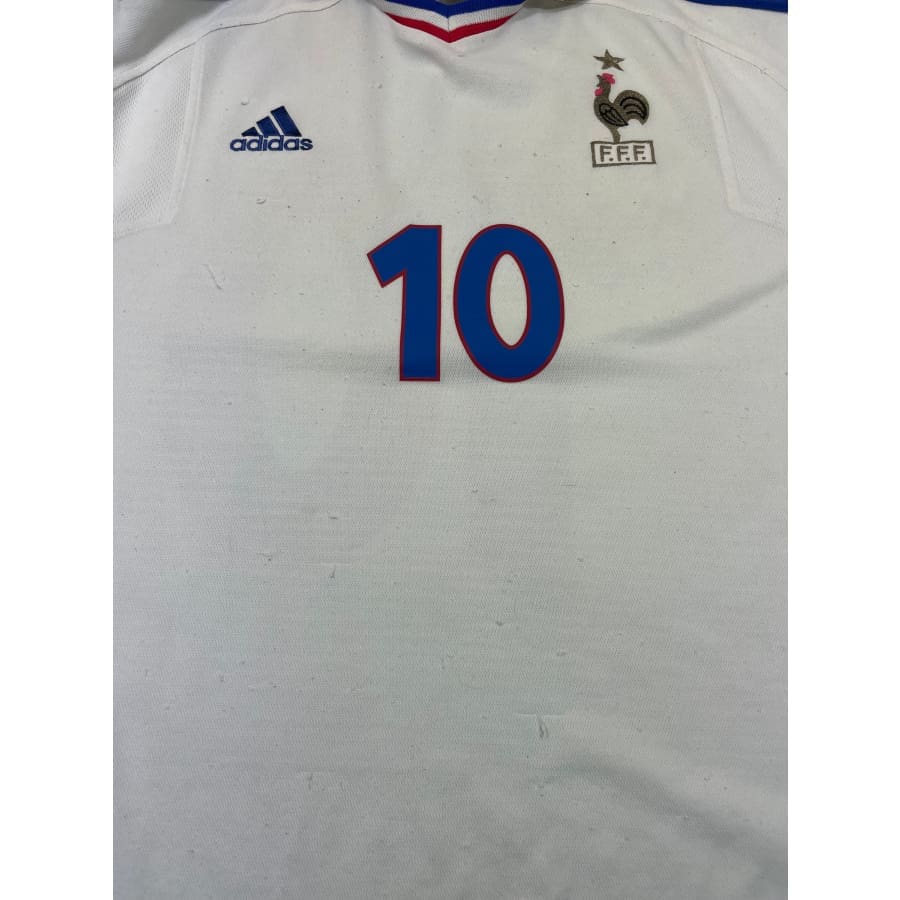 Maillot Vintage Adidas Equipe De France Extérieur 2000-2001 - N°10 Zidane - Taille XL