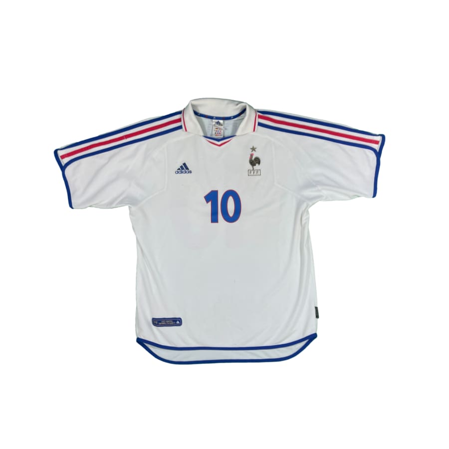 Maillot football vintage Equipe de France extérieur #10 Zidane saison 2000-2001 - Adidas - Equipe de France