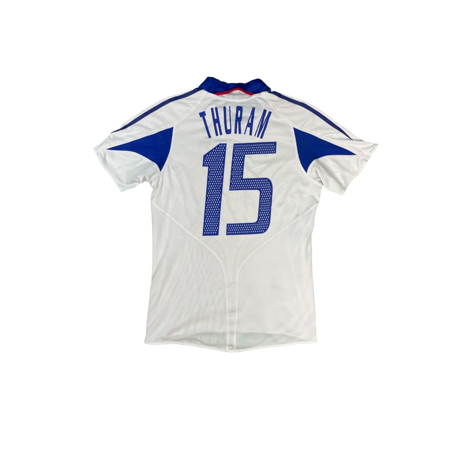 Maillot football vintage Equipe de France extérieur #15 Thuram saison 2004-2005 - Adidas - Equipe de France