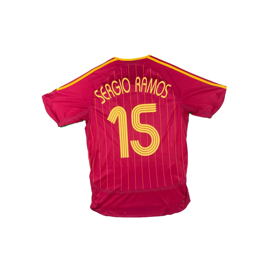 Maillot football vintage Espagne domicile #15 Sergio Ramos domicile saison 2006-2007 - Adidas - Espagne