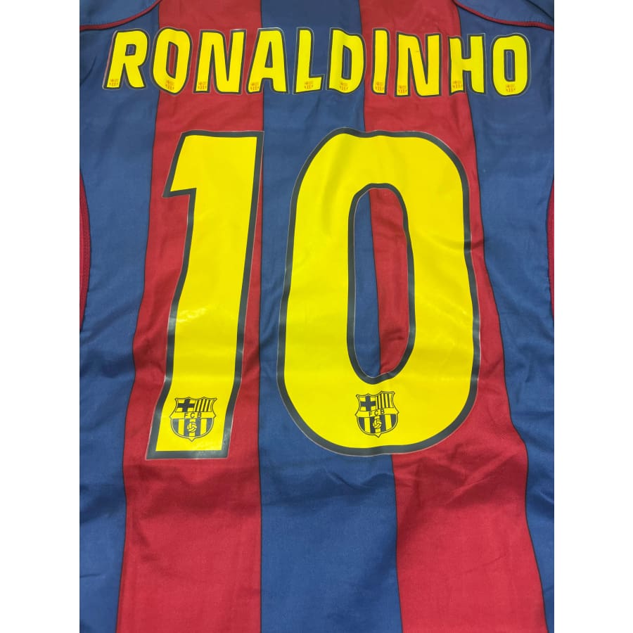 Maillot football vintage FC Barcelone #10 Ronaldinho domicile saison 2004-2005 - Nike - Barcelone