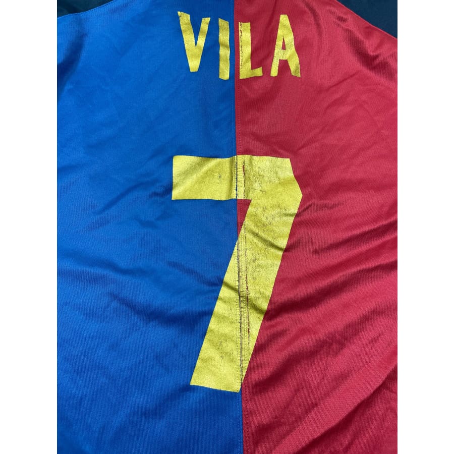Maillot football vintage FC Barcelone domicile #7 Vila saison 1999-2000 - Nike - Barcelone