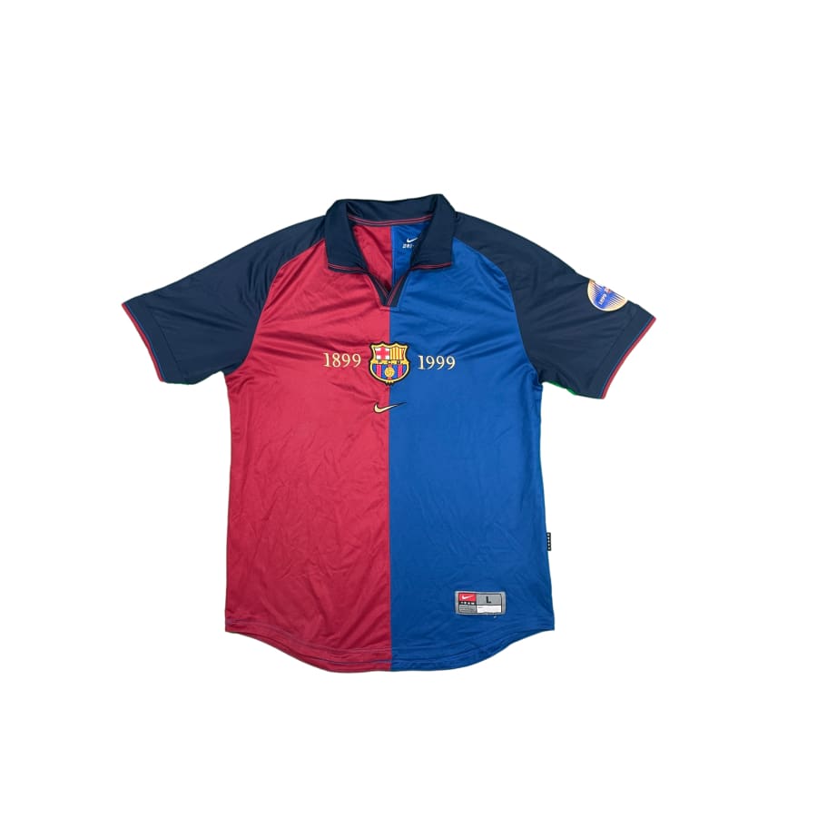 Maillot football vintage FC Barcelone domicile #7 Vila saison 1999-2000 - Nike - Barcelone