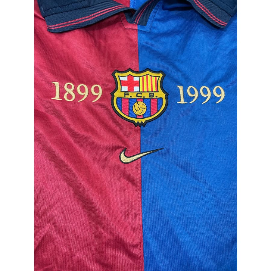 Maillot football vintage FC Barcelone domicile #7 Vila saison 1999-2000 - Nike - Barcelone