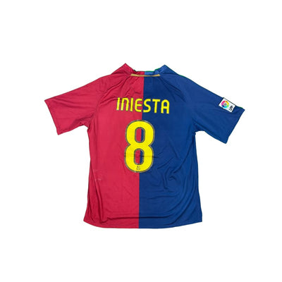 Maillot football vintage FC Barcelone domicile #8 Iniesta saison 2008 - 2009 - Nike - Barcelone