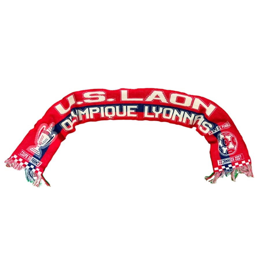 Echarpe de football collector U.S. LAON - OL saison 2006-2007 - Produit supporter - Olympique Lyonnais