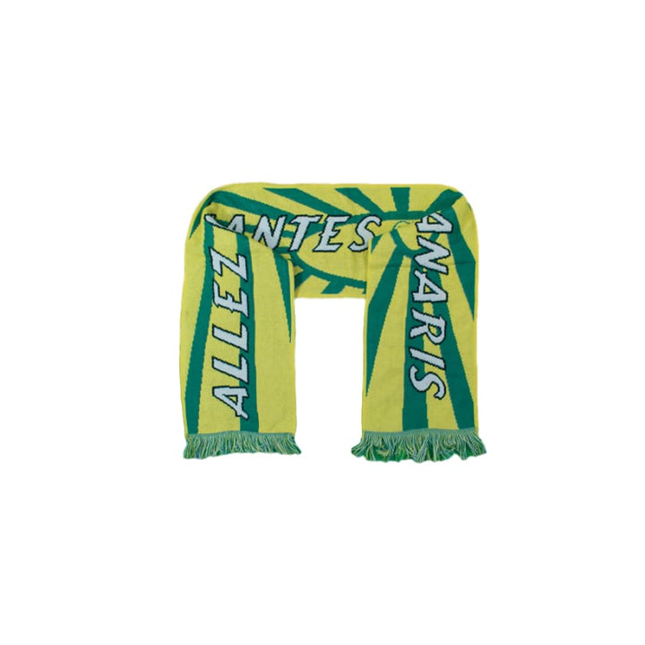 Écharpe Supporter Vintage FC Nantes – Années 80 – Rétro Ancienne – Couleurs Jaune Et Vert