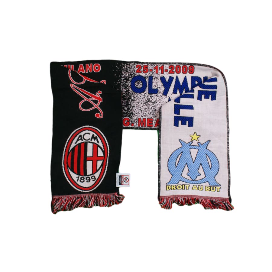 Echarpe de football vintage Milan AC - Olympique de Marseille Ligue des Champions 2009-2010 - Officiel - Milan AC